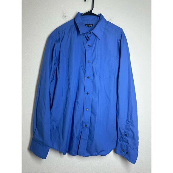 George Men's Long Sleeve Button Up Light Blue Classic Fit Shirt Size XL - Picture 1 of 9